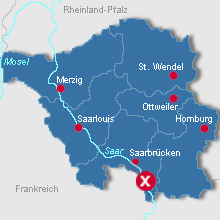 Lage der Ferienwohnung im Saarland